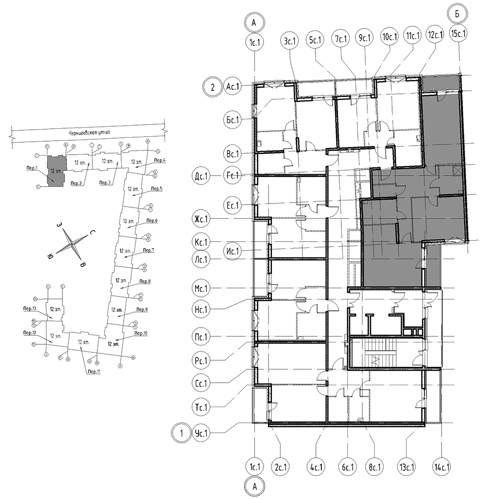 планировка двухкомнатной квартиры в Квартал Che №6